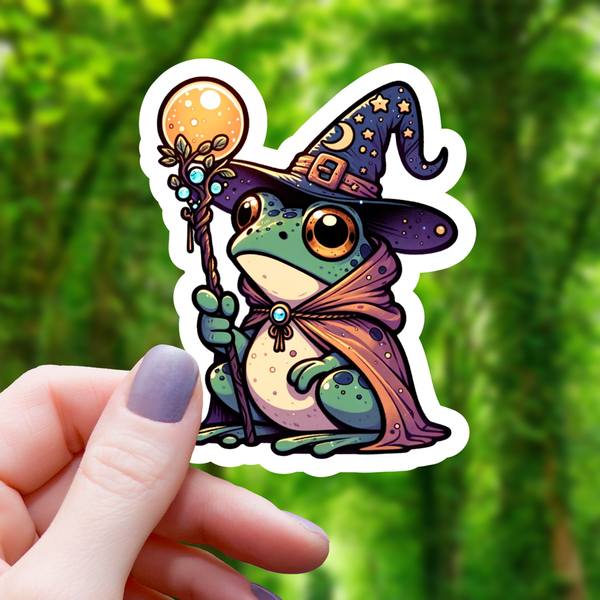Autocollant Magicien Grenouille