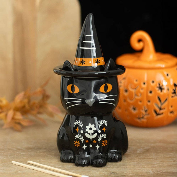 Brûle-parfum Halloween Chat noir Frightful Folk