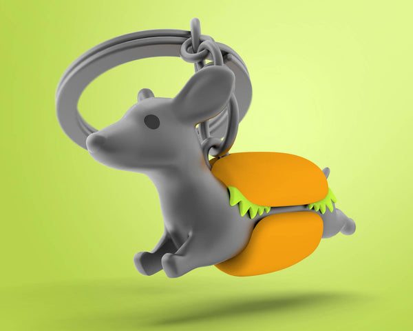 Hotdog Teckel sleutelhanger