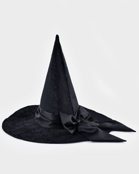 Chapeau de sorcière avec ruban satin 44 cm