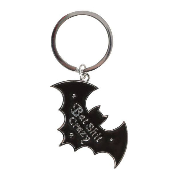Sleutelhanger met vleermuismotief "Bat Shit Crazy"