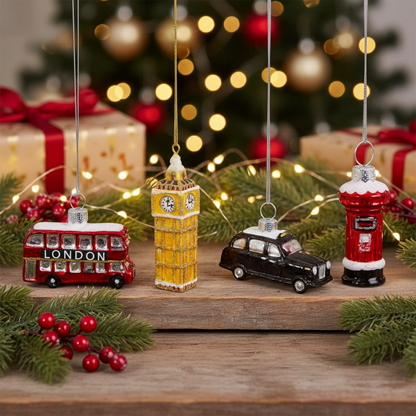 Mini kerstballen Londen