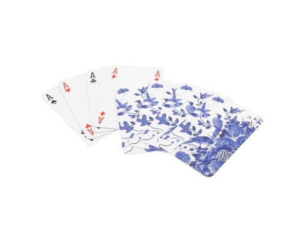 Cartes à jouer, oiseaux bleu de Delft