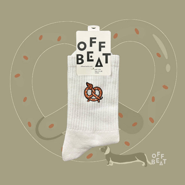 Chaussettes brodées Teckel Bretzel "Brezeldackel"