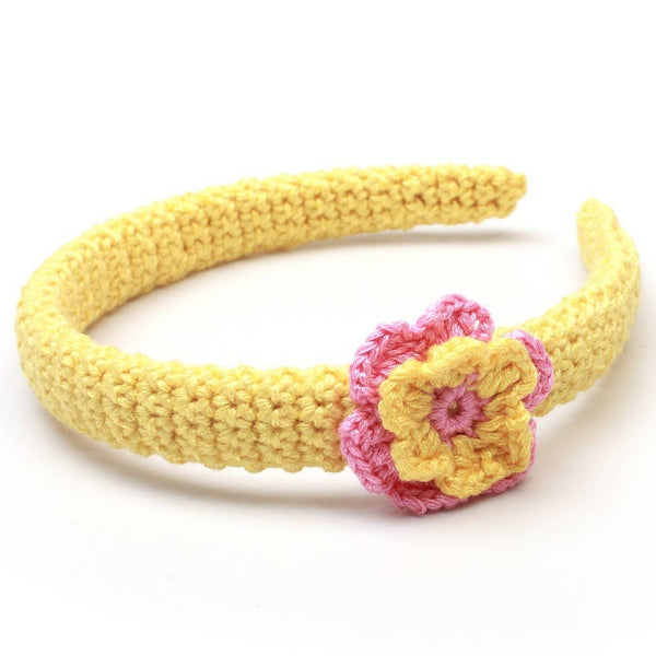 Haarband met bloem - Geel