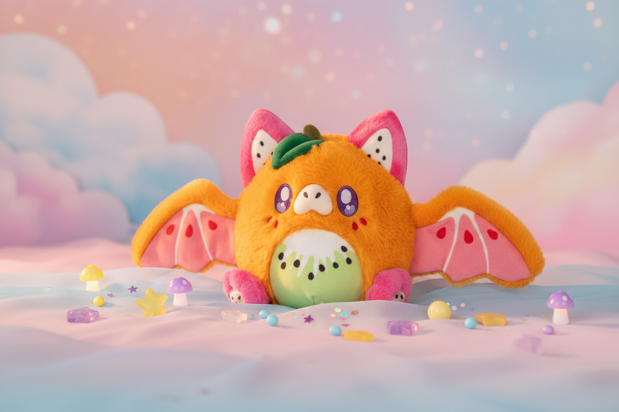 Mini Peluche Squishable Chauve-souris Fruité