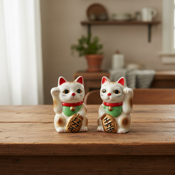 Sel et Poivre Chats Chanceux Blanc