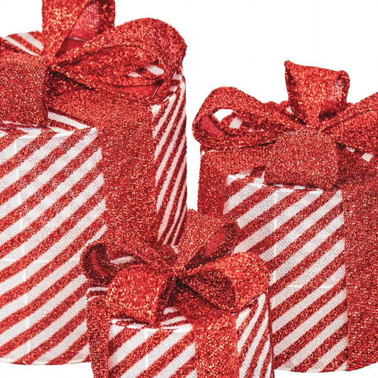 LED Christmas Gift - S3 - Polystyrene - Red/White - 15/20/25cm