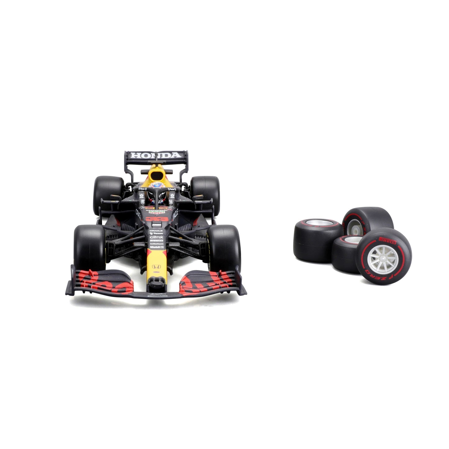 VOITURE DE COURSE RED BULL F1 À CHANGEMENT DE PNEUS (2021) 1:24 VERSTAPPEN PLAYSET