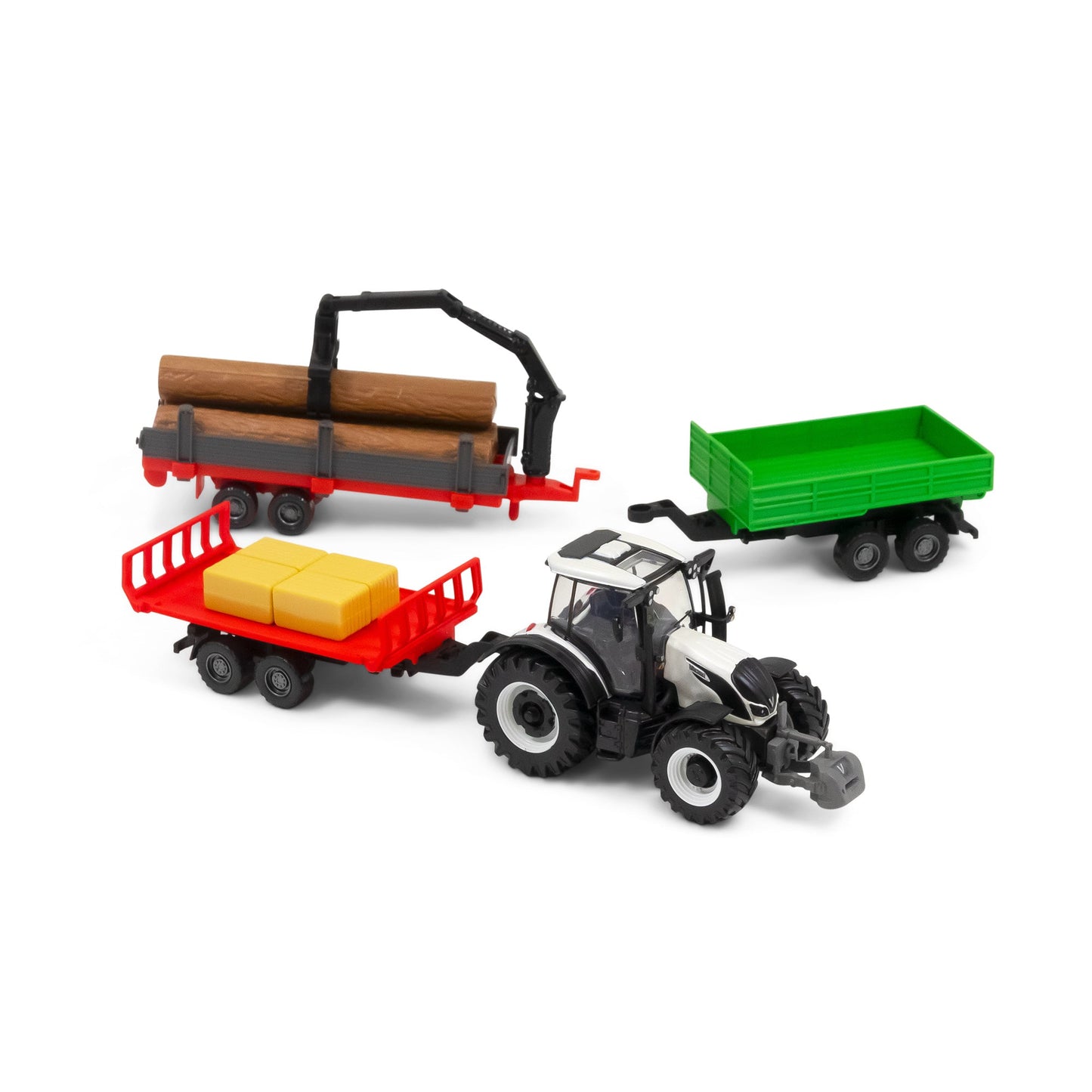 TRACTEUR VALTRA M2\Q 10CM AVEC 3 REMORQUES