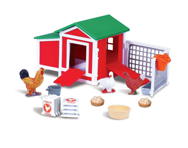 1:43 FARMLAND PLAYSET POULAILLER AVEC TRACTEUR NEW HOLLAND