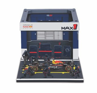 1:43 F1 RED BULL RACING RB21 2025 PIT PASS DIORAMA VERSTAPPEN