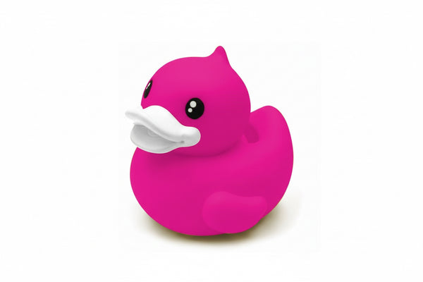 Klein spaarpotje in de vorm van een fuchsia eendje
