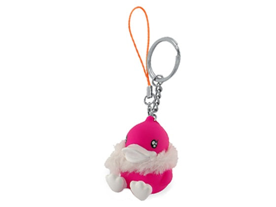 Fuchsia eend sleutelhanger