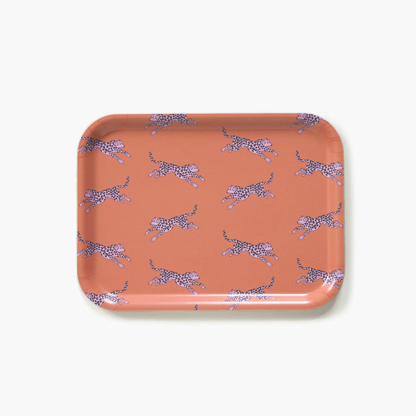 Orange Leopard Serving Tray - 27x20 cm