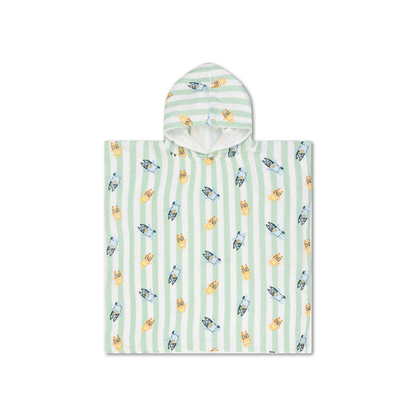 Beach Poncho - White/Blue - Bluey - 50 x 50 cm