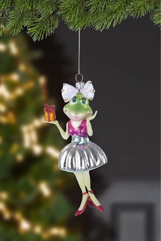 Miss Frog Christmas bauble