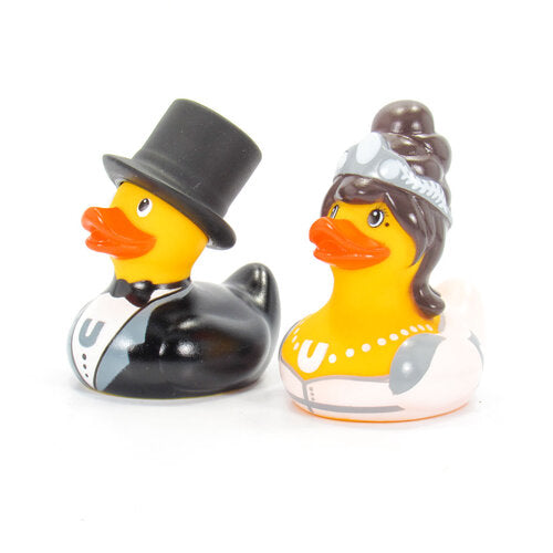 Mini-eendjesbruid en -bruidegom