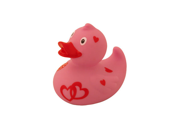 Roze eendje met hartjes