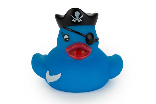 Blauwe piraten badeend