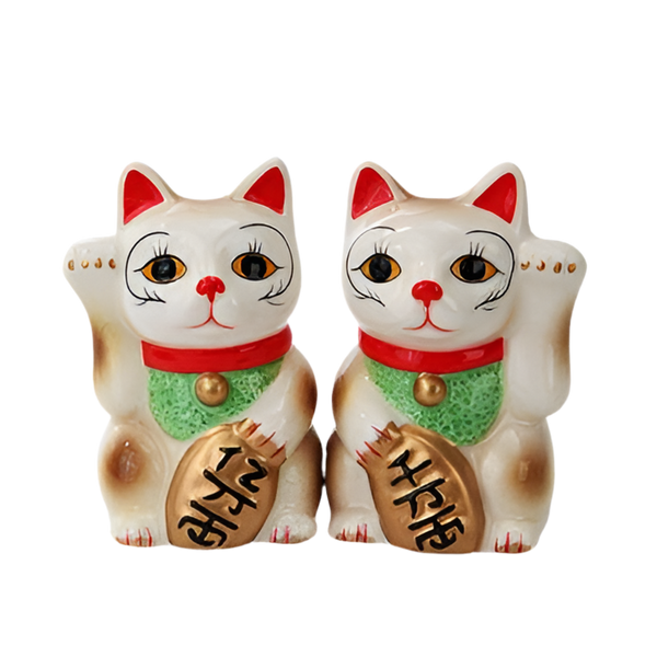 Sel et Poivre Chats Chanceux Blanc