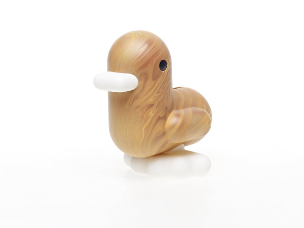 Spaarpot in de vorm van een houten eend