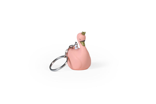 Witte sleutelhanger met zwaan