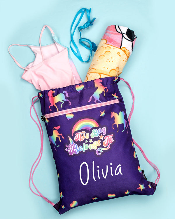 Sac à cordon – violet licorne