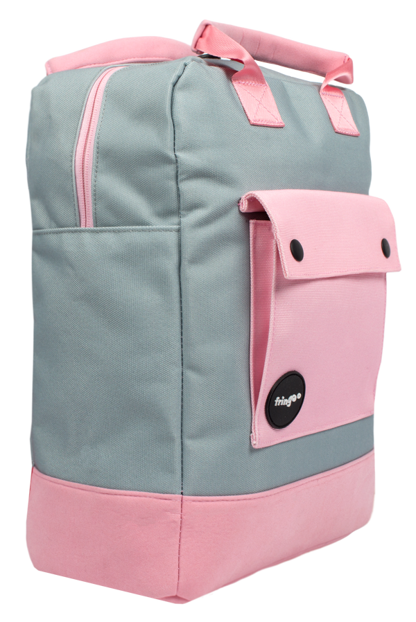 gris et rose Teen sac à dos