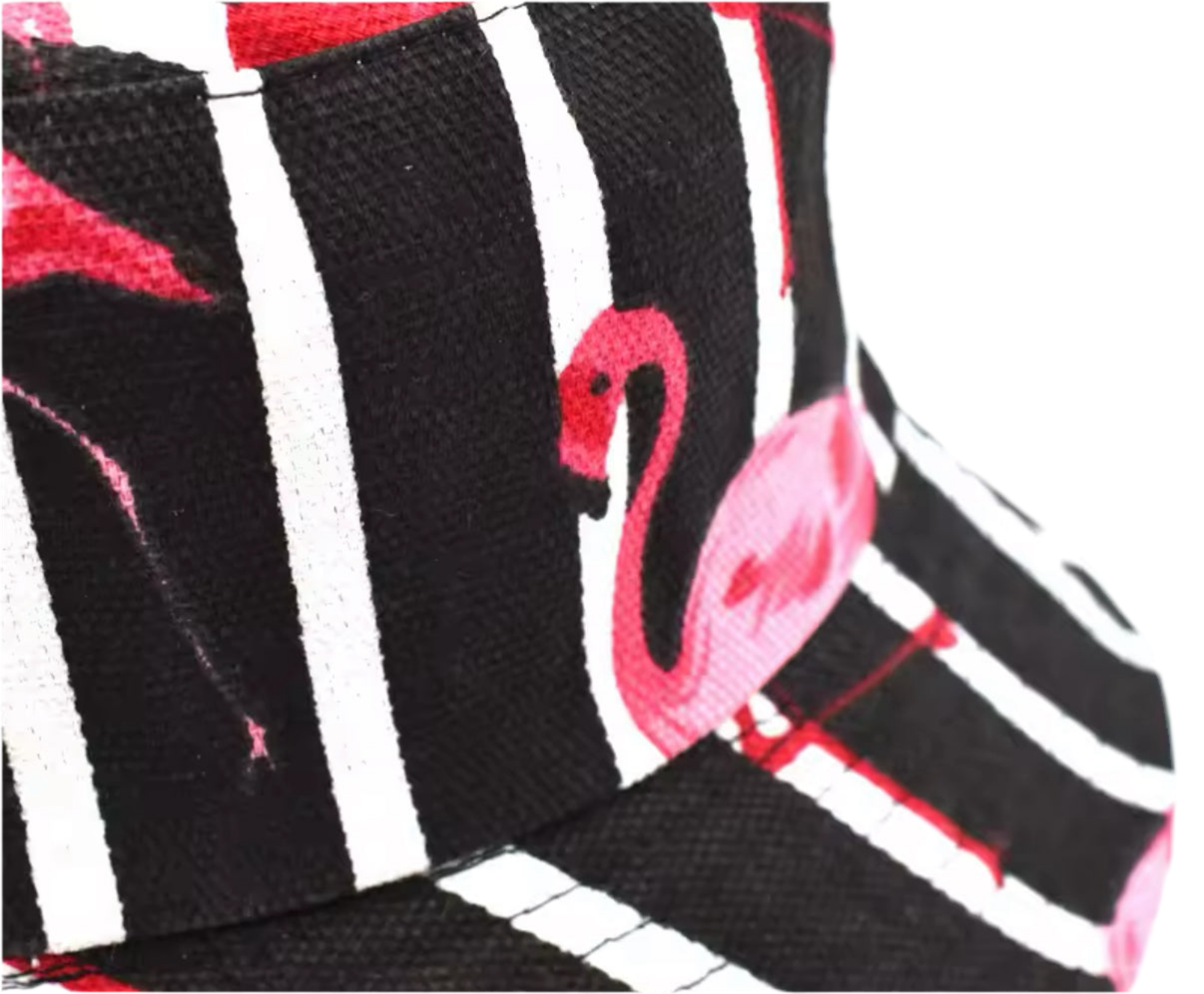 Gestreepte bob met flamingo's