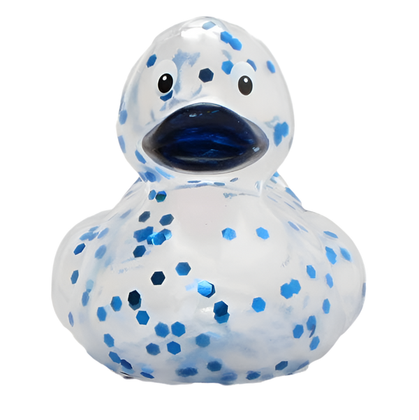 Blauwe glitter eend