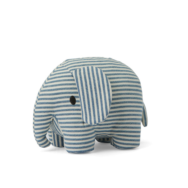 Denim Stripe Elephant Plush