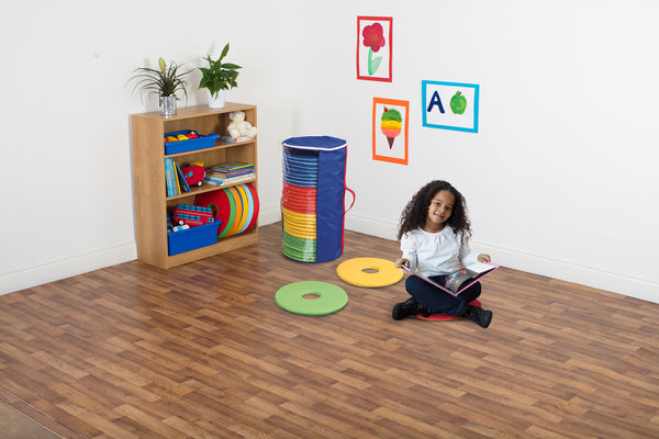 Tapis circulaires arc-en-ciel avec fourre-tout