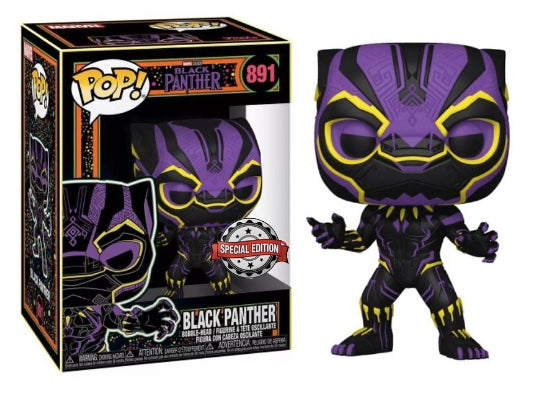 marvel pop n 891 black panther black light