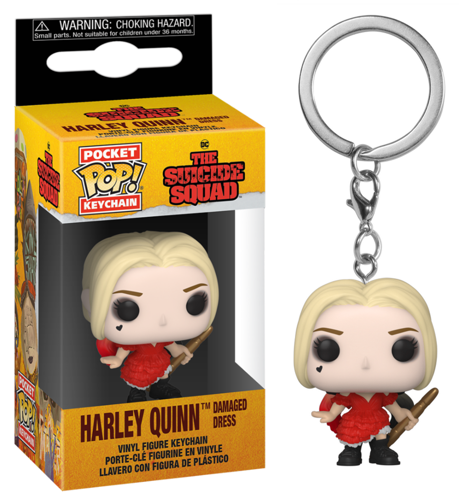 pop keychain harley quinn damaged dress