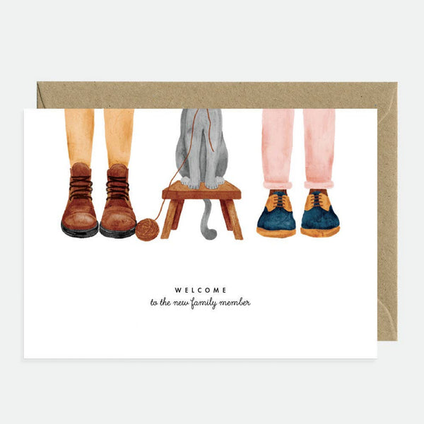 Welcome Cat Family member - Greeting card