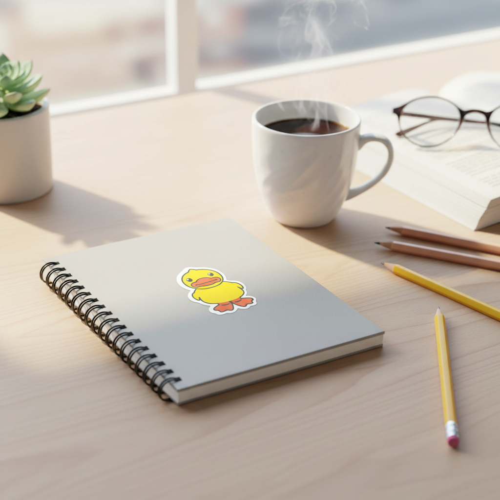 Autocollant Canard Jaune Debout