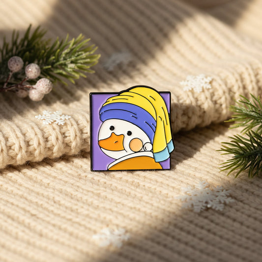 White Duck Pin Girl with a Pearl Earring