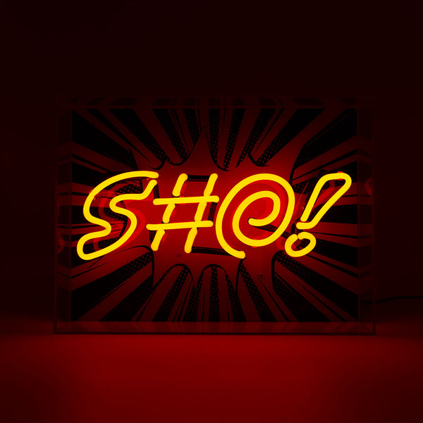 'S#@!' Large Glass Neon Box Sign