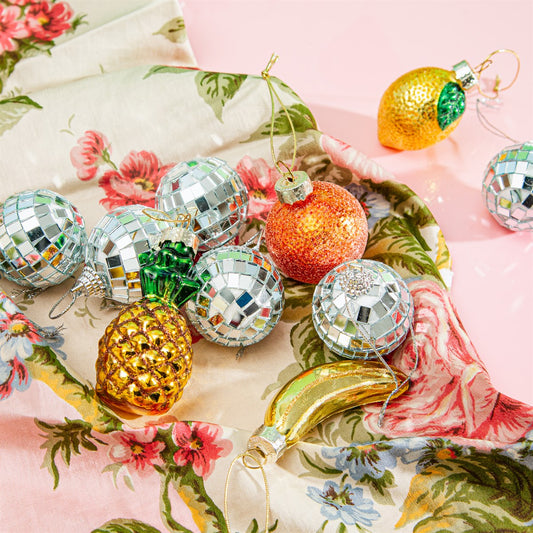 Mini gefacetteerde kerstballen (6 stuks)