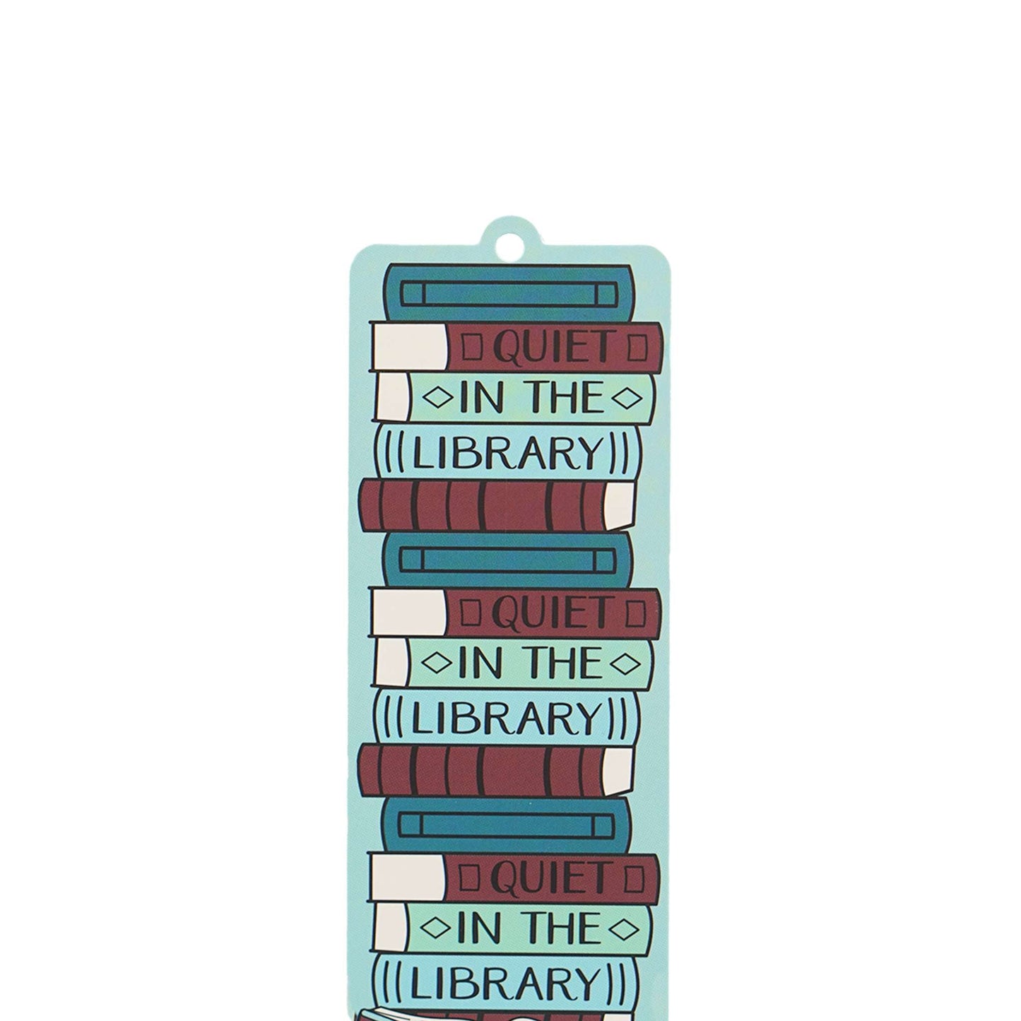Quiet In The Library Bookmark with Charm and Tassel