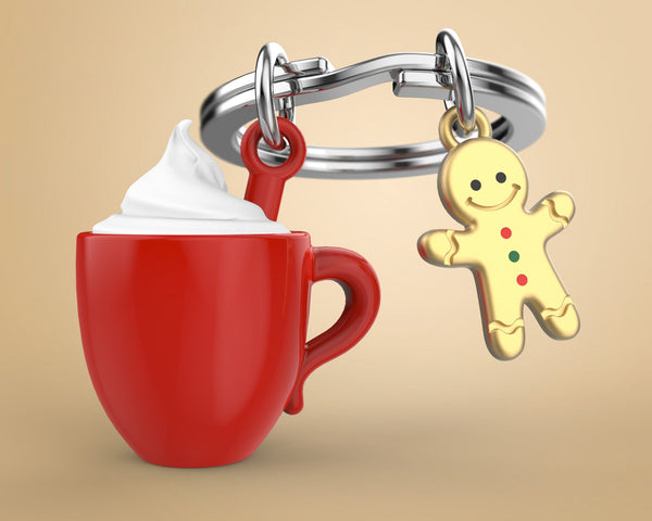 Sleutelhanger met warme chocolademelk