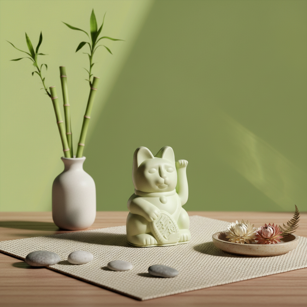 Lichtgroene geluksmini-kat