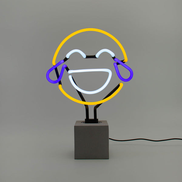 Panneau néon 'Laugh Emoji' (Rire)