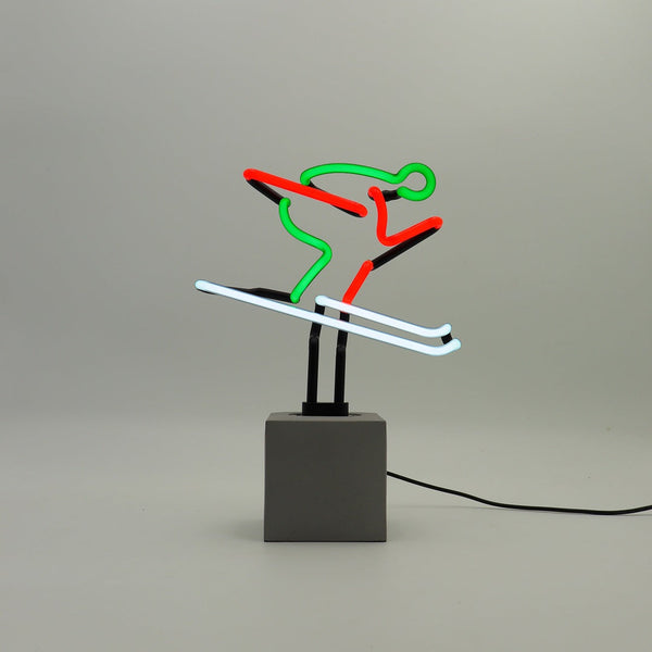 Panneau de ski néon - rouge, vert et blanc