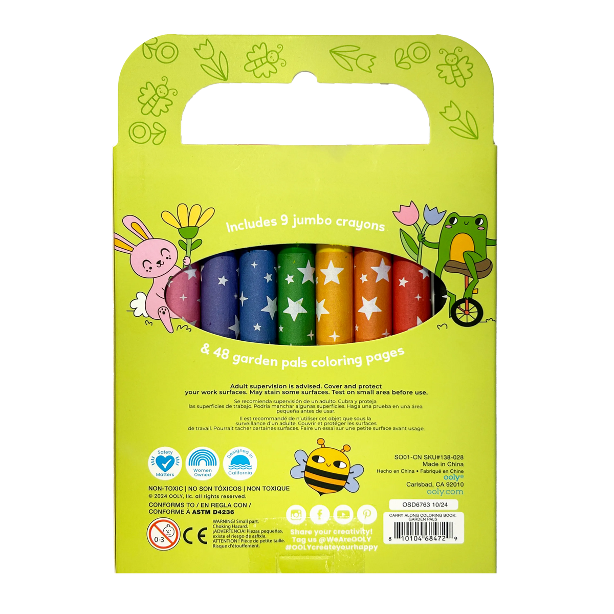 Kit de coloriage nomade Carry Along Jardin – 48 pages et 9 crayons – OOLY