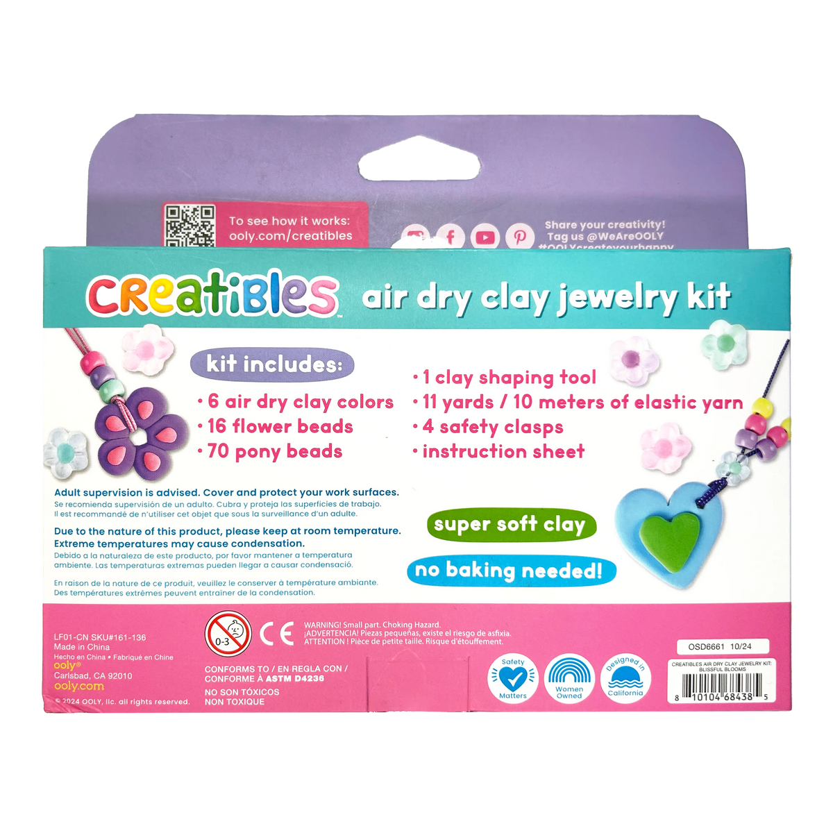 Kit bijoux en pâte autodurcissante Creatibles Blissful Blooms – OOLY