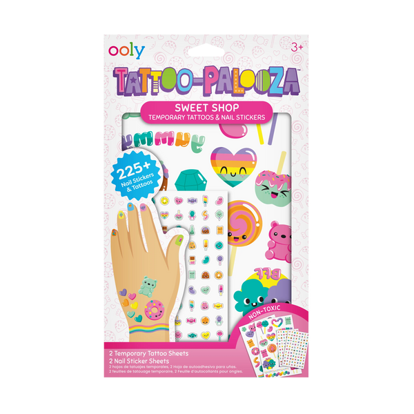 Tatouages et stickers pour ongles Tattoo-Palooza Confiserie – Plus de 225 – OOLY