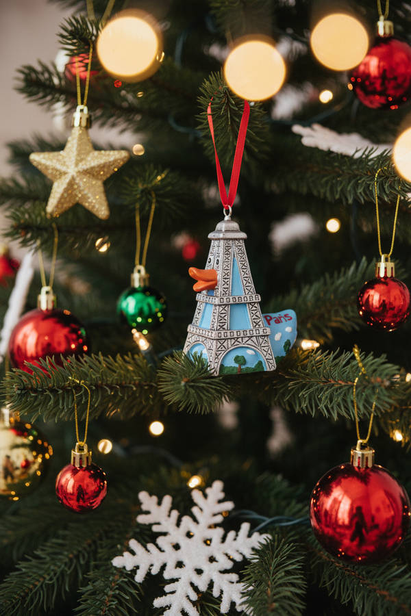 Hangende decoratie Eend Eiffeltoren