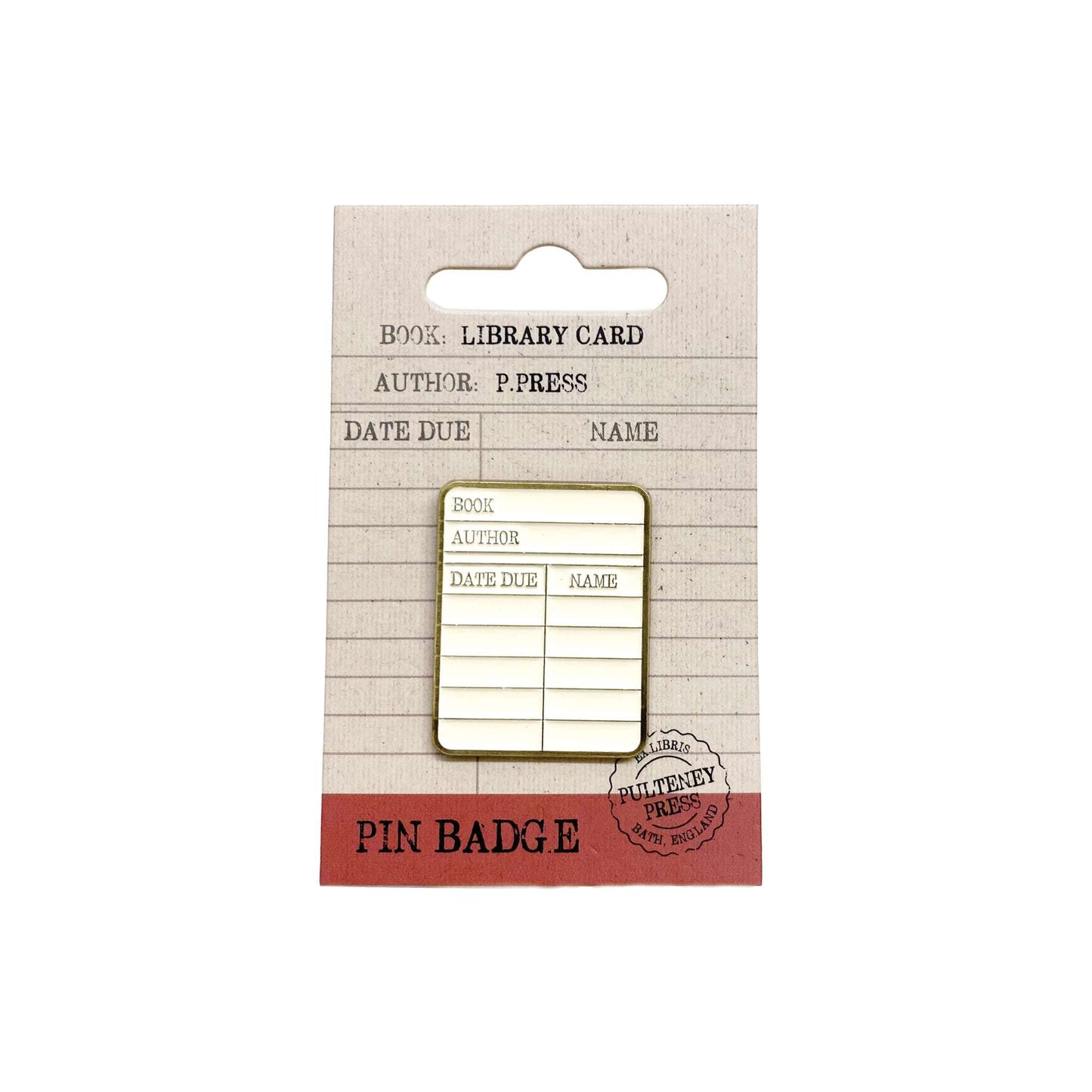 Pulteney Press Library Card Pin
